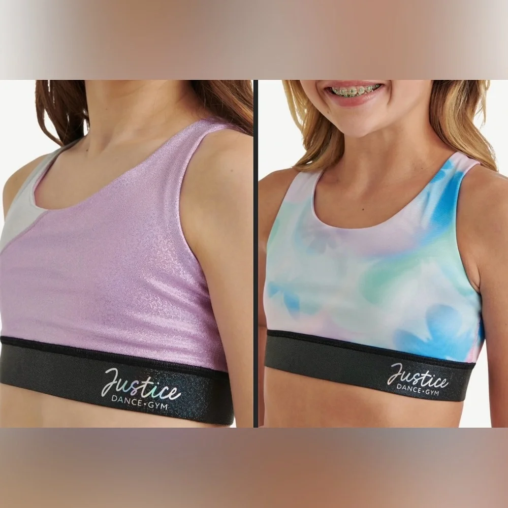Justice dance & gym bras
